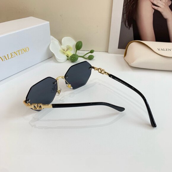 Valentino Women's Gold and Black Sunglasses - Picture 6 of 7